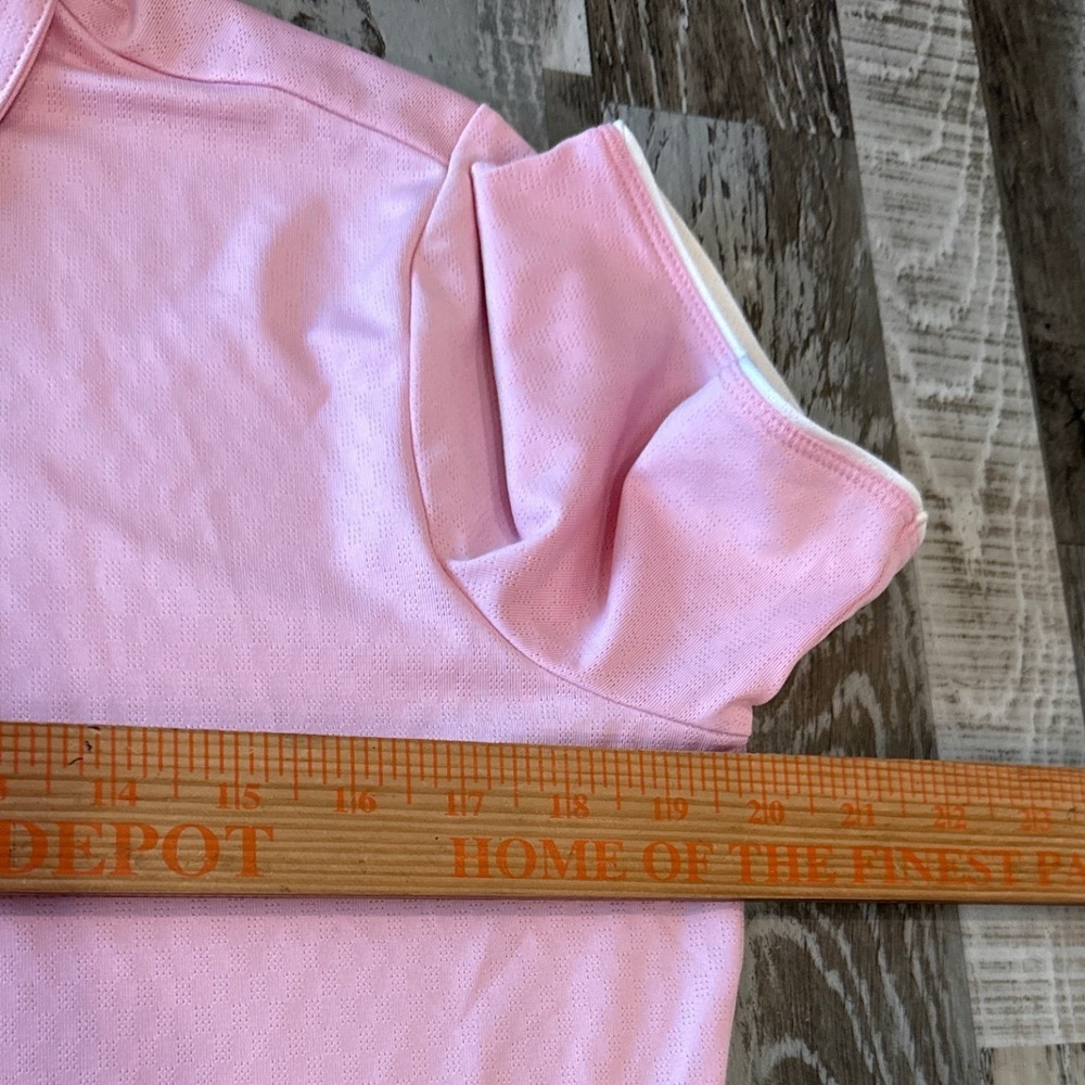 Nike Golf Dri-Fit Pink Polo Shirt Sz M Snap Button Up Pink Activewear Gorpcore - Picture 7 of 8